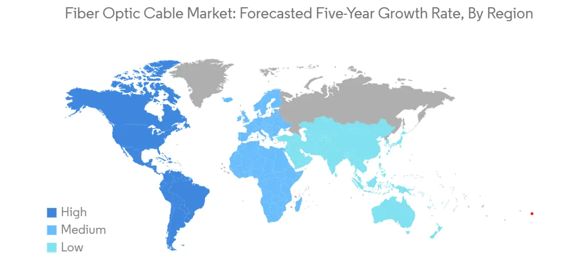 Market Analysis of Fiber Optic Cable Market: Forecasted Growth Rate by Region